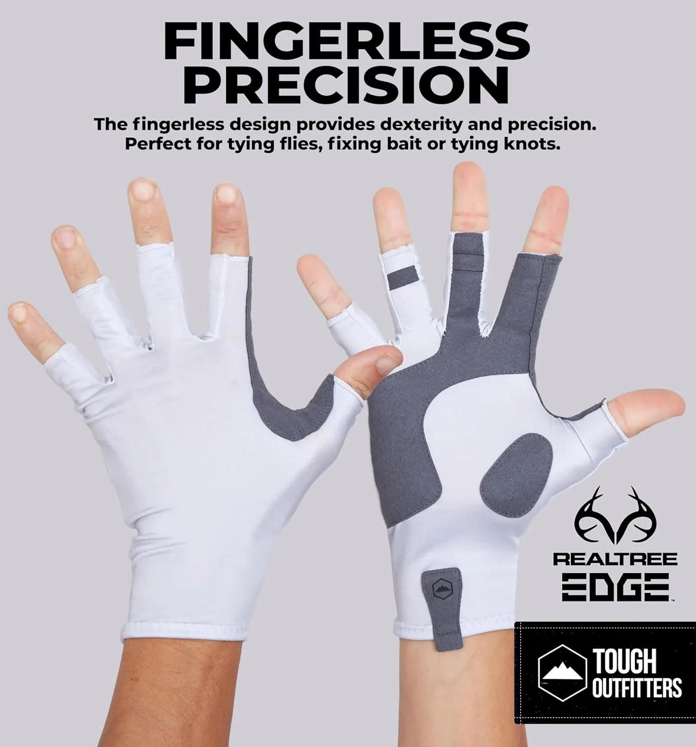 Tough Outdoors UV Fishing Gloves - Fingerless, Kayaking & Sailing - UPF 50  Sun Protection