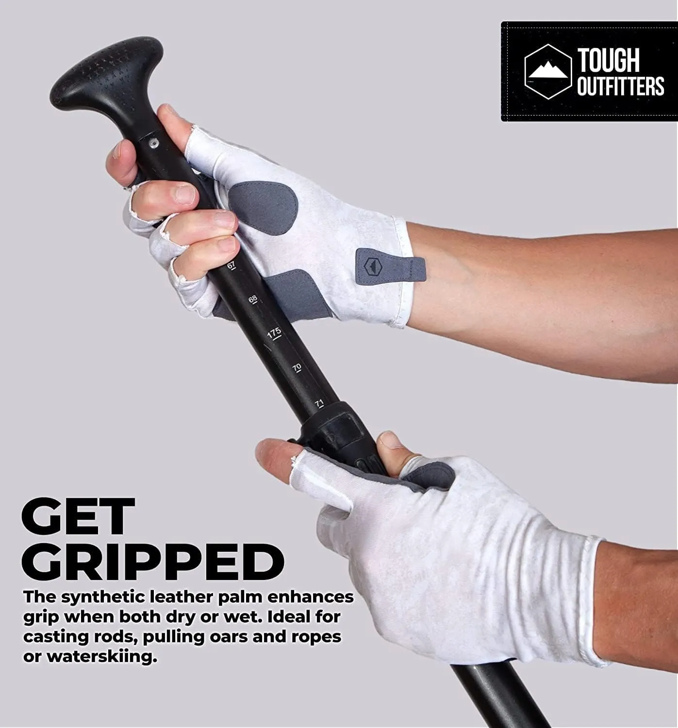 Tough Outdoors UV Fishing Gloves - Fingerless, Kayaking & Sailing - UPF 50  Sun Protection