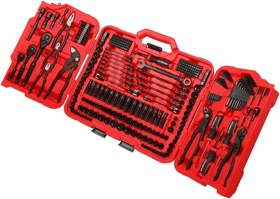 TRUE MECHANIC 312-Piece Mechanics Tool Set and Socket Set, ProfessionalPliers Wrench Version SAE/Metric