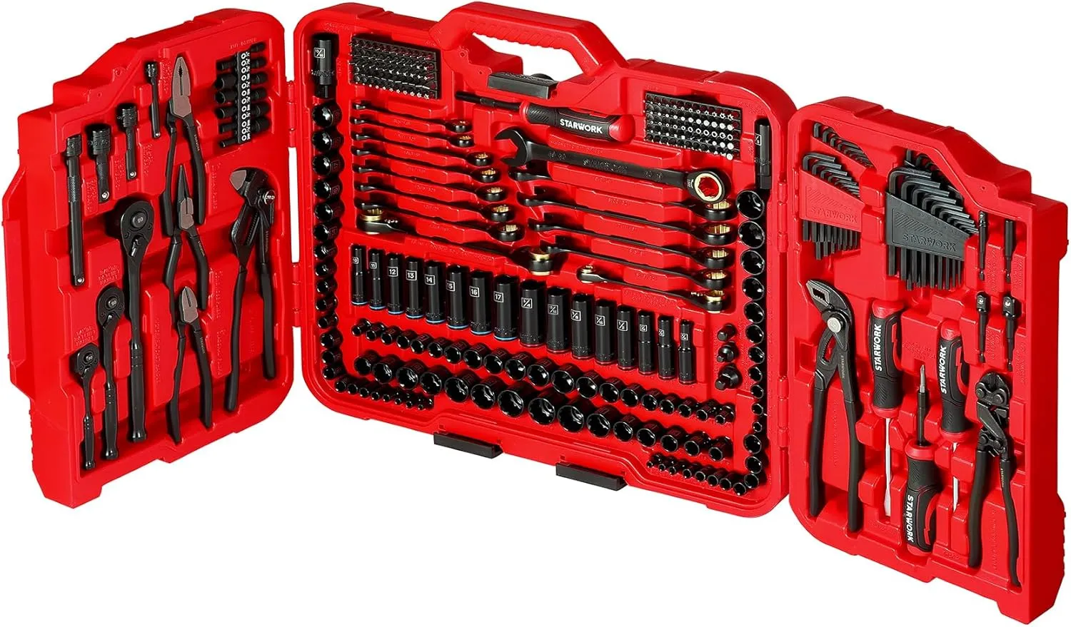 TRUE MECHANIC 312-Piece Mechanics Tool Set and Socket Set, ProfessionalPliers Wrench Version SAE/Metric