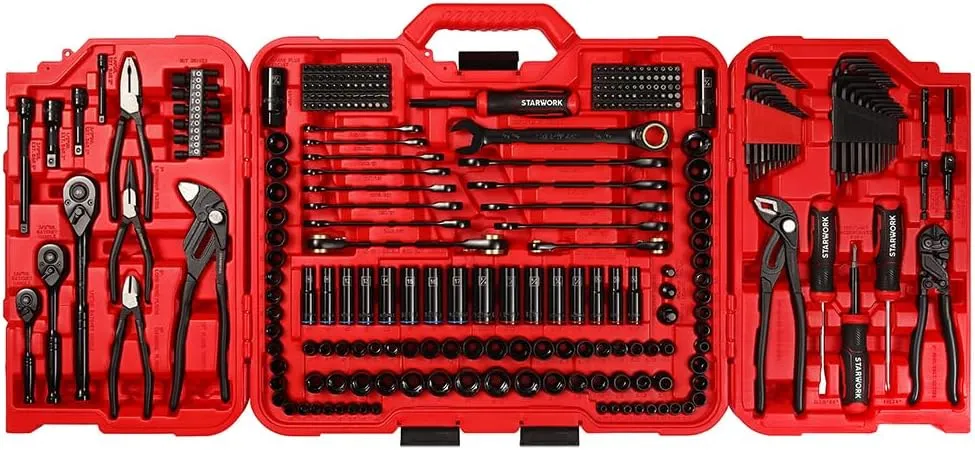 TRUE MECHANIC 312-Piece Mechanics Tool Set and Socket Set, ProfessionalPliers Wrench Version SAE/Metric