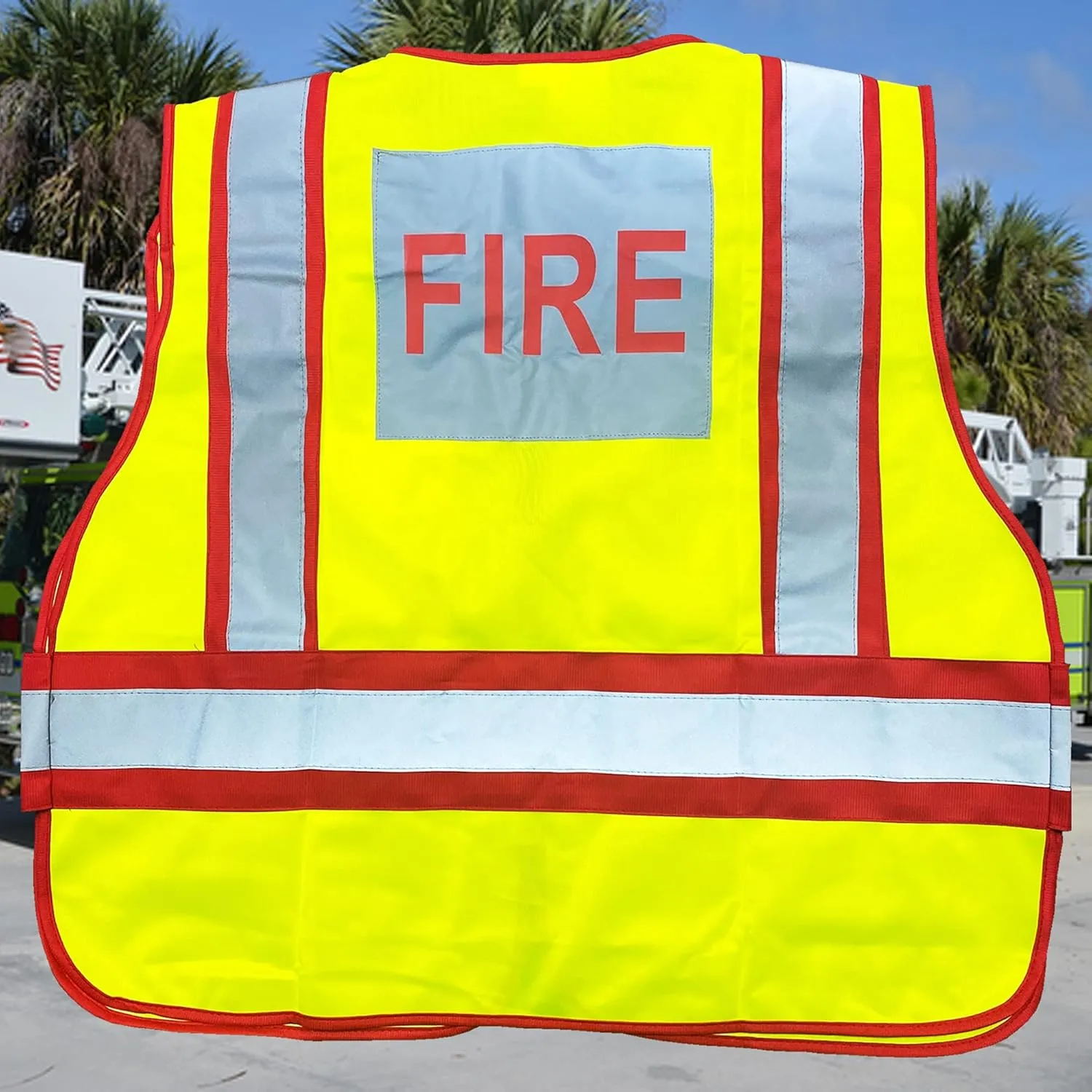 VIEWBRITE Reflective Class 2 Fire Vest Lime Green - 5 Point Breakaway High Visibility Yellow Fire Fighter Vest