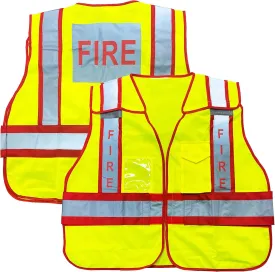 VIEWBRITE Reflective Class 2 Fire Vest Lime Green - 5 Point Breakaway High Visibility Yellow Fire Fighter Vest