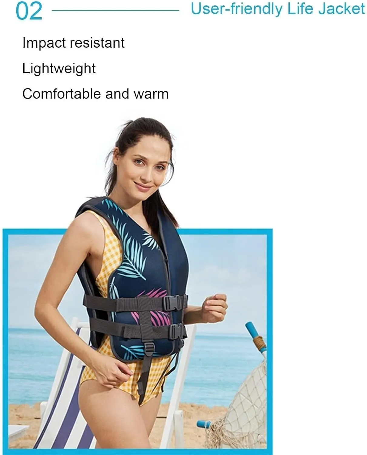 Womens Life Jackets for Adults, Life Jackets Kayaking, Adjustable Safety Vest with Adjustable Safety Strap for Swimming, Snorkeling, Kayaking(Medium)