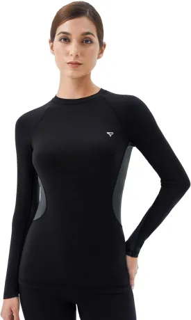 Womens Smart Thermal Base Layer - Long Sleeve Shirt with Temperature Regulation for Athletic, Golf, Workout