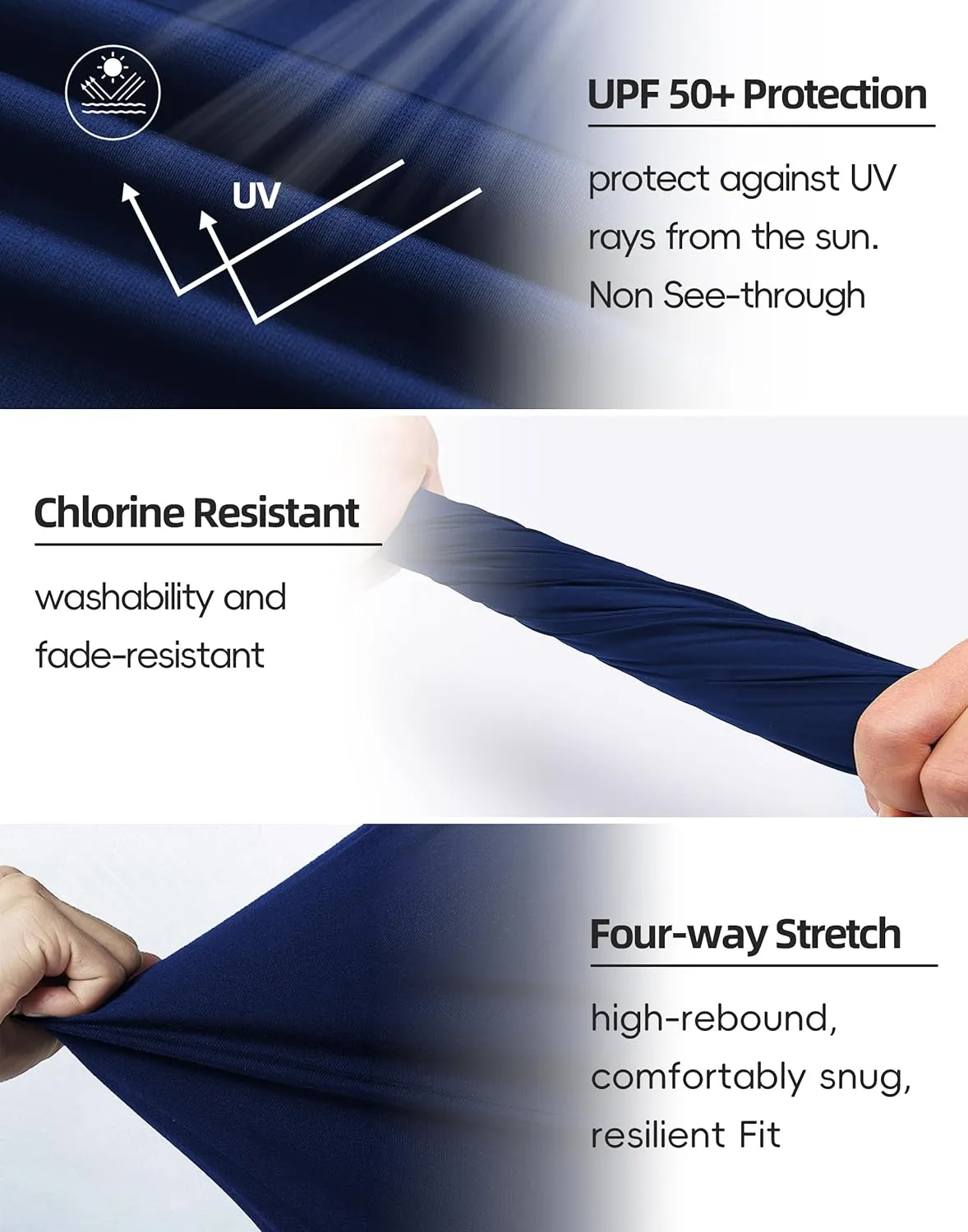Womens UPF50  Swim Capris High Waisted Swim Pants Tummy Control Knee Length Long Swim Shorts with Pockets Quick Dry