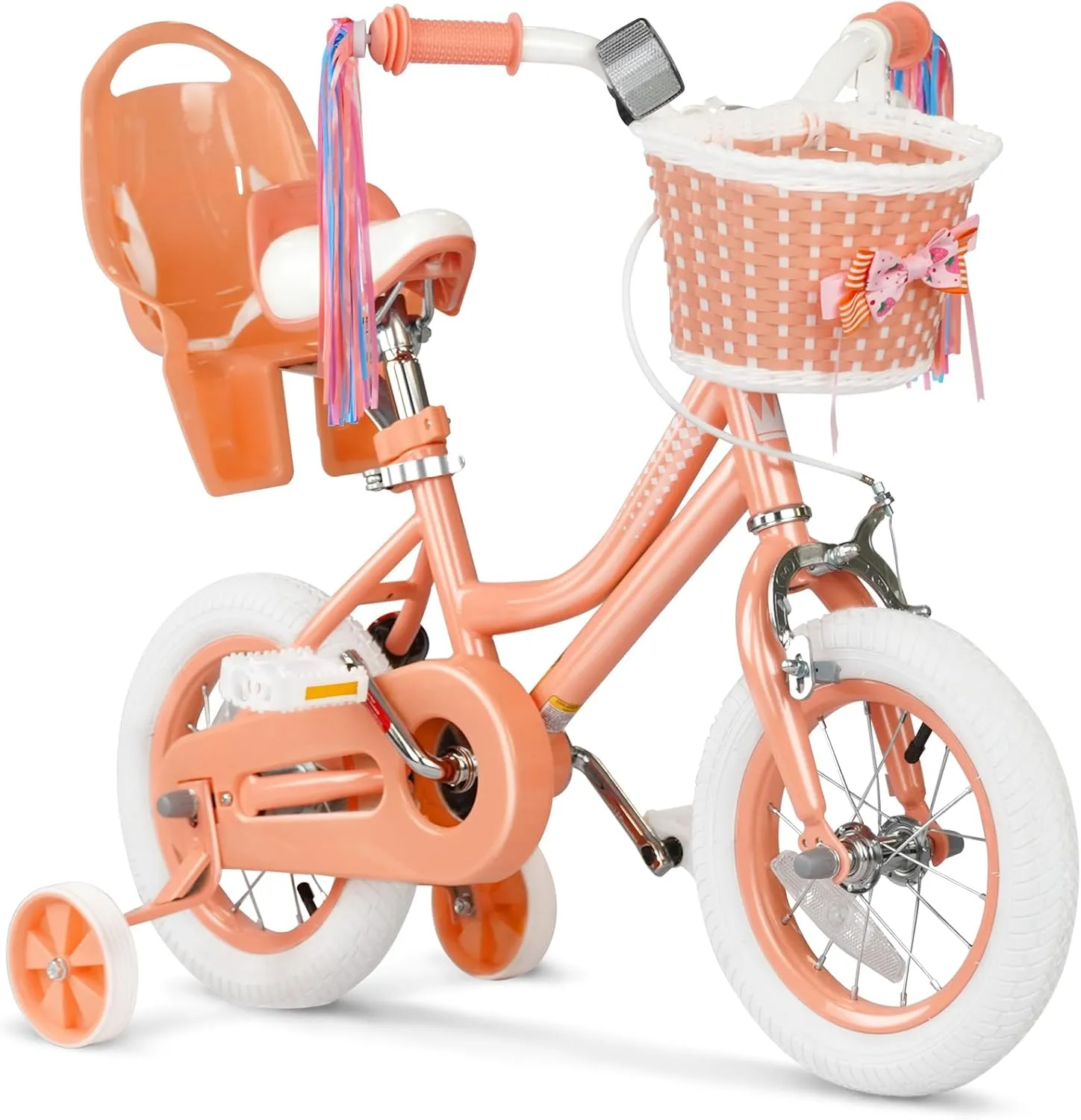 XJD Girls Bike for Toddlers and Kids Ages 2-12 Years Old,12 14 16 Inch Kids Bike with Training Wheels & Basket, 20 Inch Kids Bicycle with Handbrake & KickstandAdjustable Seat Handlebar Height