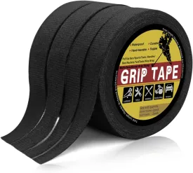 YuCool 4 Rolls Hockey Tape, Multipurpose Cloth Tape 49.5 Feet/Roll for Lacrosse Baseball & Softball Bats, Rackets,Handles,Yard Tools,Gym, Sports Handle (Black)