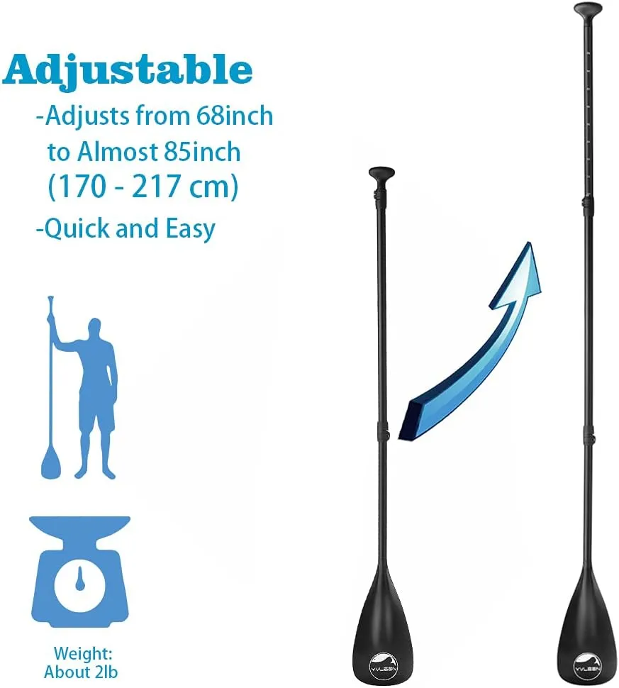 YVLEEN SUP Paddle Board PaddleStand up Paddleboard Paddles Adjustable Aluminum 4-Piece Floating Kayak PaddleConvertible Paddle