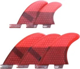 ZHU-CL Surf & SUP Fin Surfboard Rudder Glass Fiber Honeycomb Fin Surfing Accessories Surf Fins Five-Piece Tail Fin G5 GL for Longboard Surfboard & Paddleboard (Color : Red, Size : G5 GL)